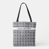 Elegant Black and White Geometric Pattern Tote Bag (Achterkant)