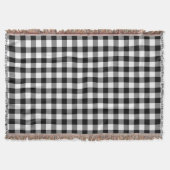 Elegant Black and White Gingham Checktern Deken (Voorkant)