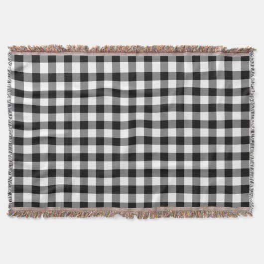 Elegant Black and White Gingham Checktern Deken (Voorkant)