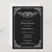 Elegant black and white Gothic Bridal Shower Aankondiging (Voorkant)