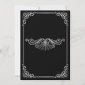 Elegant black and white Gothic Bridal Shower Aankondiging (Achterkant)