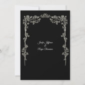 Elegant black and white Gothic wedding Invitation Kaart (Achterkant)