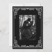 Elegant black and white Gothic wedding Invitation Kaart (Achterkant)