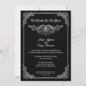 Elegant black and white Gothic wedding Invitation Kaart (Voorkant)