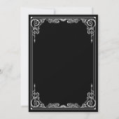 Elegant black and white Gothic wedding Invitation Kaart (Achterkant)