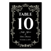 Elegant black and white Gothic Wedding Kaart (Achterkant)