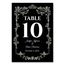 Elegant black and white Gothic Wedding Kaart