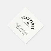 Elegant Black and White Grad Hat Graduation  Servet (Hoek)