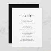 Elegant Black and White Guest Information Cards Informatiekaartje (Voorkant / Achterkant)