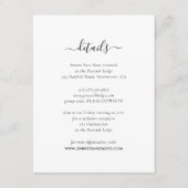 Elegant Black and White Guest Information Cards Informatiekaartje (Voorkant)