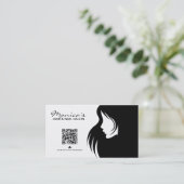 Elegant Black and White Hair and Nail Salon Visitekaartje (Staand voorkant)