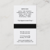 Elegant Black and White Hair and Nail Salon Visitekaartje (Achterkant)