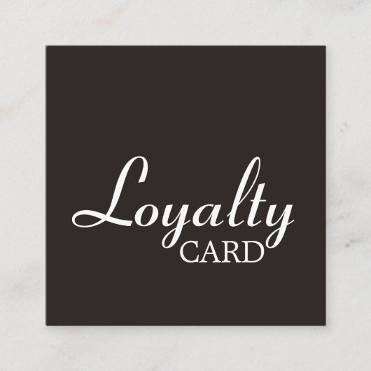 Elegant Black and White Handwrite Loyalty Kaart (Voorkant)