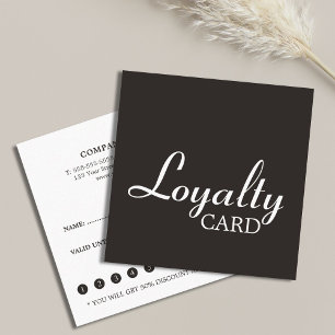 Elegant Black and White Handwrite Loyalty Kaart