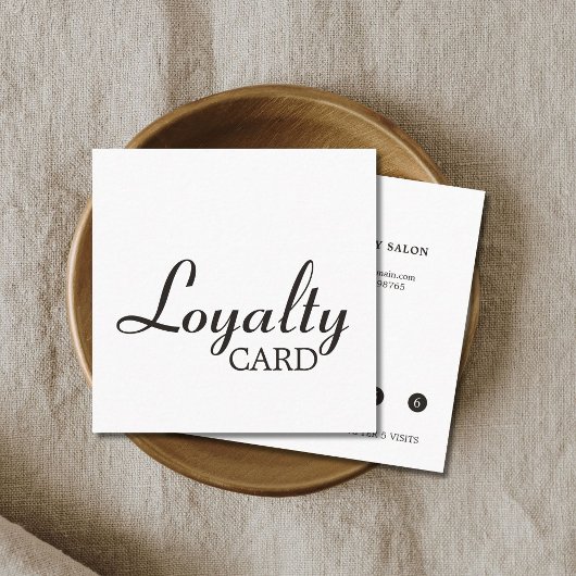Elegant Black and White Handwrite Loyalty Kaart
