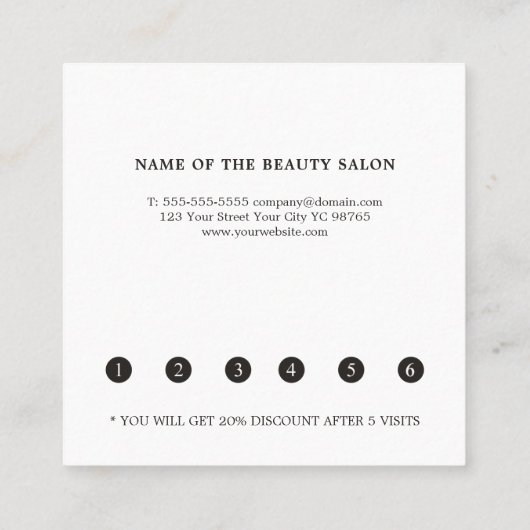 Elegant Black and White Handwrite Loyalty Kaart (Achterkant)