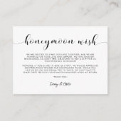 Elegant Black and White Honeymoon wish Informatiekaartje (Voorkant)