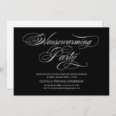 Elegant Black and White Housewarming Invitations Kaart (Voorkant / Achterkant)