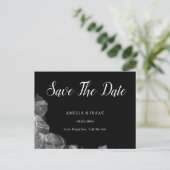 Elegant Black and White Ink Wedding Save the Date Briefkaart (Staand voorkant)