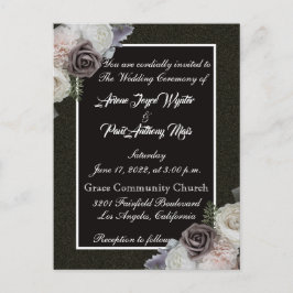 Elegant Black and White Invitation Uitnodiging Briefkaart