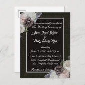 Elegant Black and White Invitation Uitnodiging Briefkaart (Voorkant / Achterkant)
