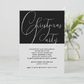Elegant Black and White Kantoor Kerstparty Kaart (Staand voorkant)