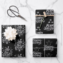 Elegant Black and White Kerstcitroenen Gift Inpakpapier Vel