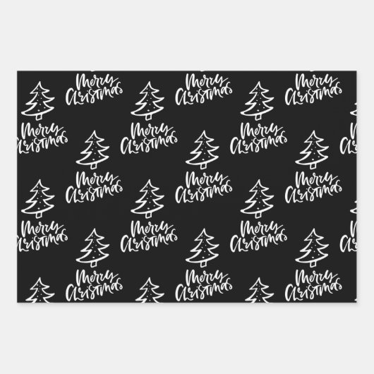 Elegant Black and White Kerstcitroenen Gift Inpakpapier Vel (Voorkant)