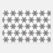 Elegant Black and White Kerstsnowflakes Gift Inpakpapier Vel (Voorkant)