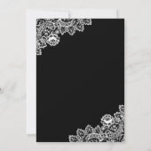 Elegant Black and White Lace Wedding Kaart (Achterkant)