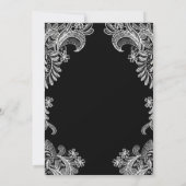 Elegant Black and White Lace Wedding Kaart (Achterkant)
