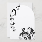 Elegant Black and White Large Damask Wedding Kaart