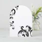 Elegant Black and White Large Damask Wedding Kaart