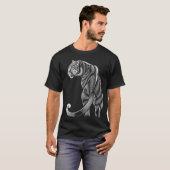 Elegant Black and White Leopard - Leopard Line Art T-shirt (Voorkant volledig)