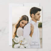 Elegant Black and White Magnolia Wedding Invite (Achterkant)