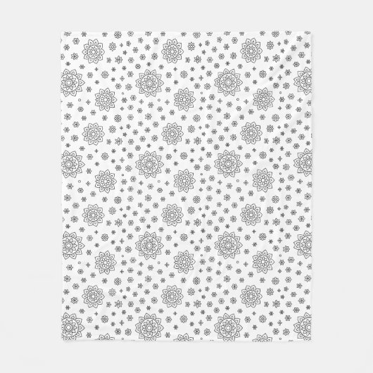 🖤 Elegant Black and White Mandala pattern Fleece Deken (Voorkant)