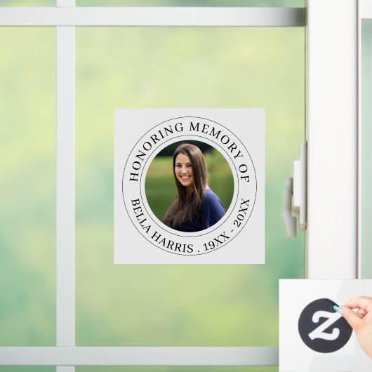 Elegant Black and White Memorial Design Raamsticker (Huis)