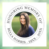 Elegant Black and White Memorial Design Raamsticker (Vel 3)