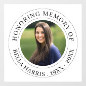 Elegant Black and White Memorial Design Raamsticker (Vel)