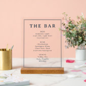 Elegant Black and White Menu Sign Acryl Bord (Huwelijk)