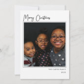 Elegant Black and White Merry-kerstfotokaart Kaart (Voorkant)