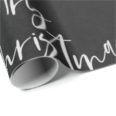 Elegant Black and White Merry Kerstmis Cadeaupapier (Rol Hoek)