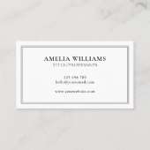 Elegant Black and White Minimalist Professional Visitekaartje (Achterkant)