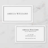 Elegant Black and White Minimalist Professional Visitekaartje (Voorkant / Achterkant)