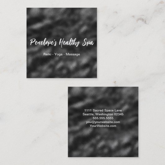 Elegant Black and White Minimalist Vierkante Visitekaartje (Voorkant / Achterkant)