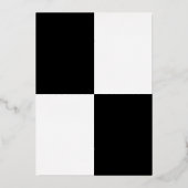 Elegant Black and White Minimalist Weddenschap Gol Folie Uitnodiging (Achterkant)