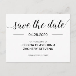 Elegant Black and White Minimalist Wedding Aankondigingskaart