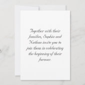 Elegant Black and White Minimalist Wedding Kaart (Achterkant)