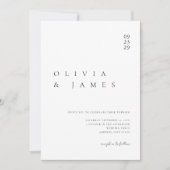 Elegant Black and White Minimalist Wedding Kaart (Voorkant)