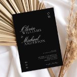 Elegant Black and White Minimalist Wedding Kaart<br><div class="desc">Zwarte en witte huwelijksuitnodiging met minimalistische chique typografie.</div>